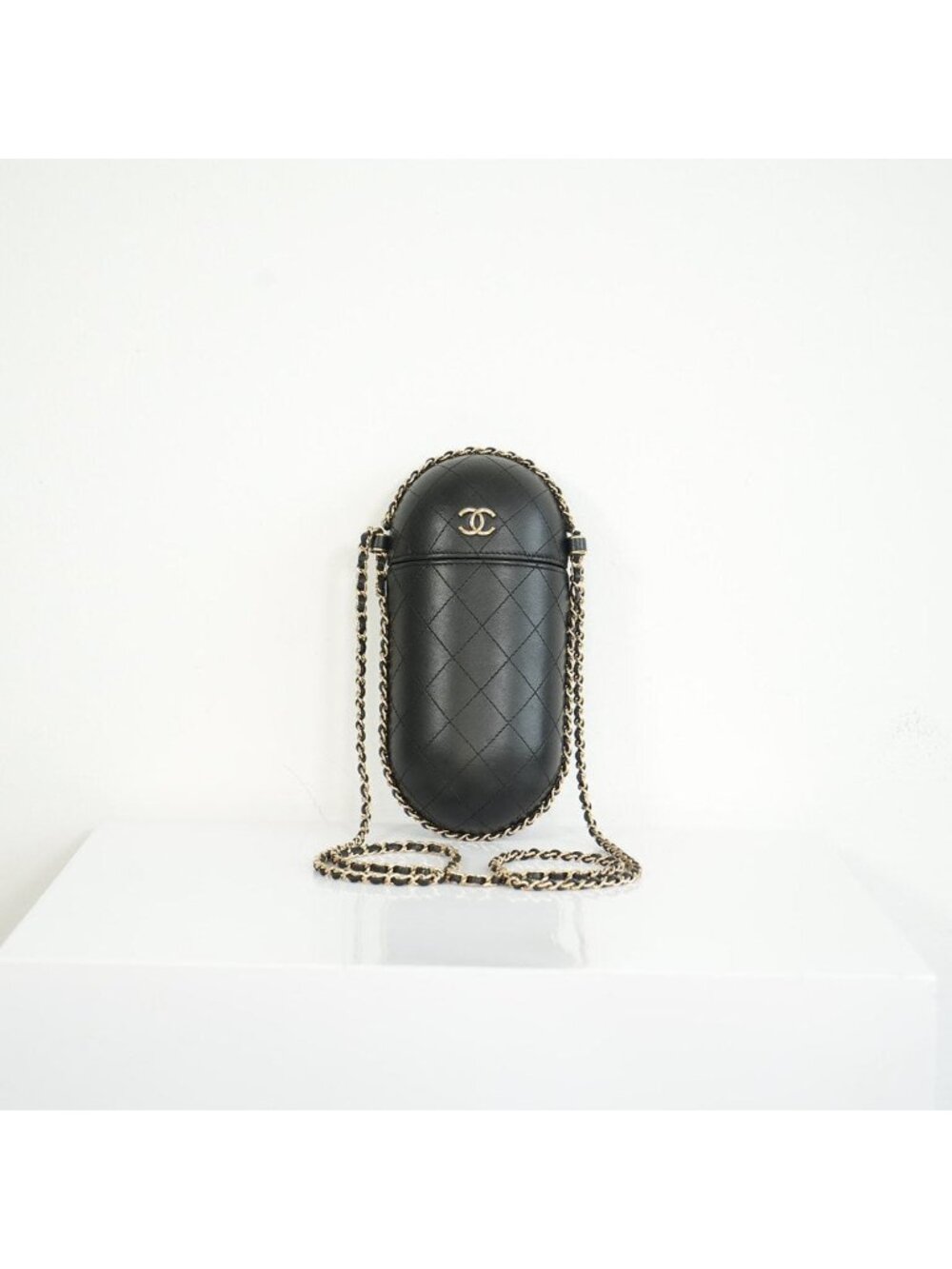 Chanel Quilted Chain Around Phone Holder W/Dust Bag
